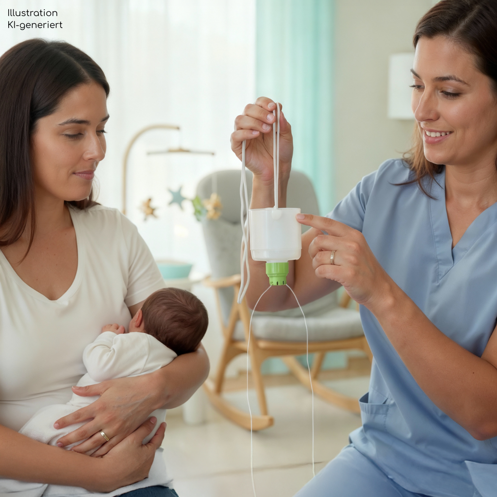 Sanfte, bedarfsgerechte Zufütterung direkt an der Brust mit dem Ardo SNS Brusternährungsset