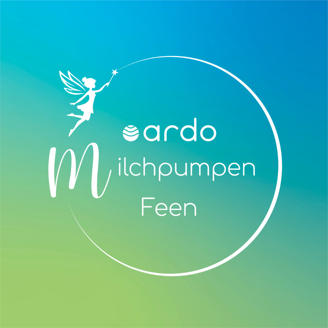 logo ardo milchpumpen-feen auf blau-gruenem farbverlauf