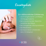 erklärung der einsatzgebiete des ardo sns brusternährungsset in textform