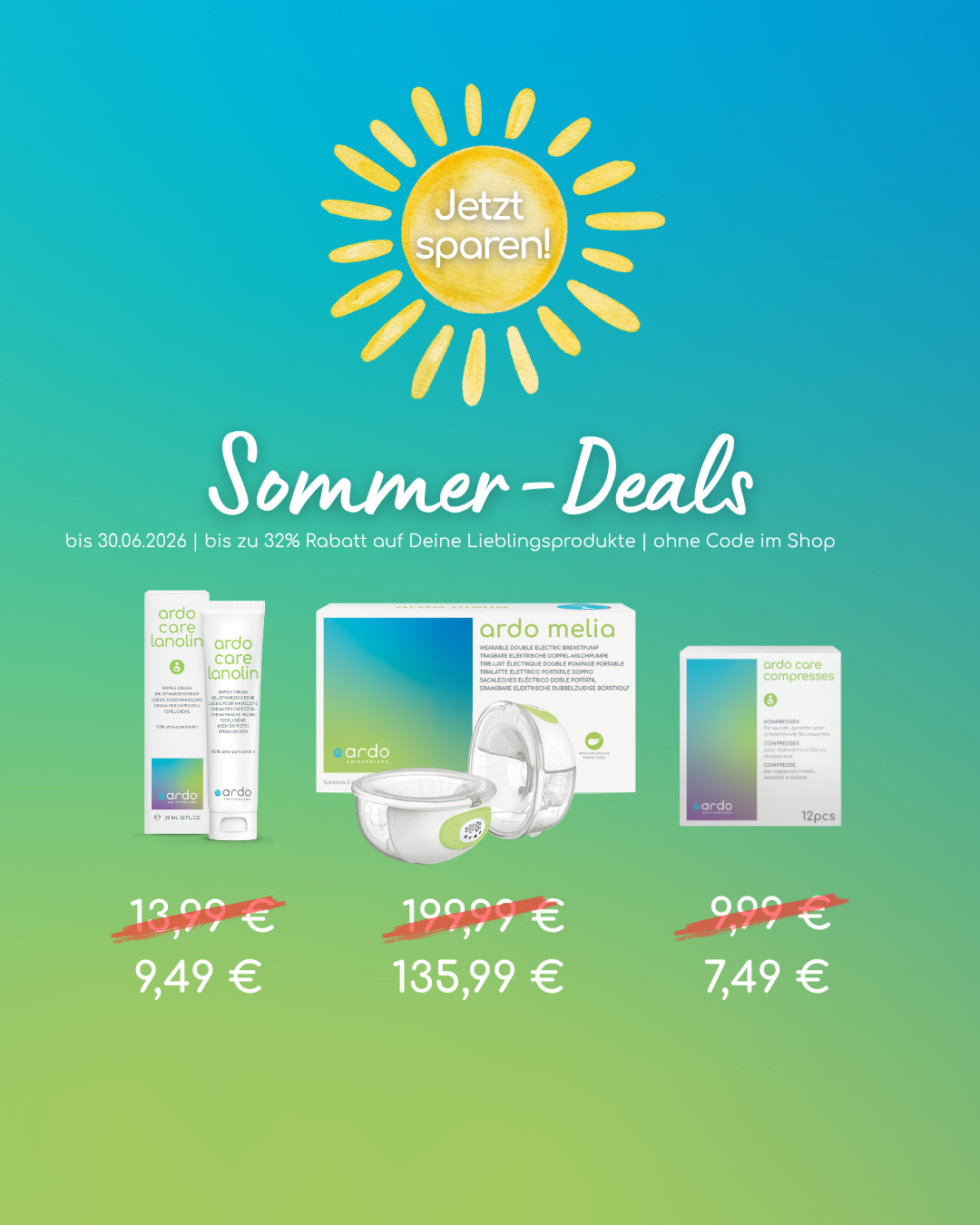 Die besten Produkt-Highlights der Sommerdeals-Aktion kompakt in der mobilen Ansicht.